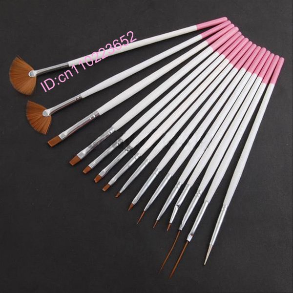 Freeshipping-15pcs-Nail-Art-Design-Brushes-Gel-Set-Painting-Draw-Pen-Polish