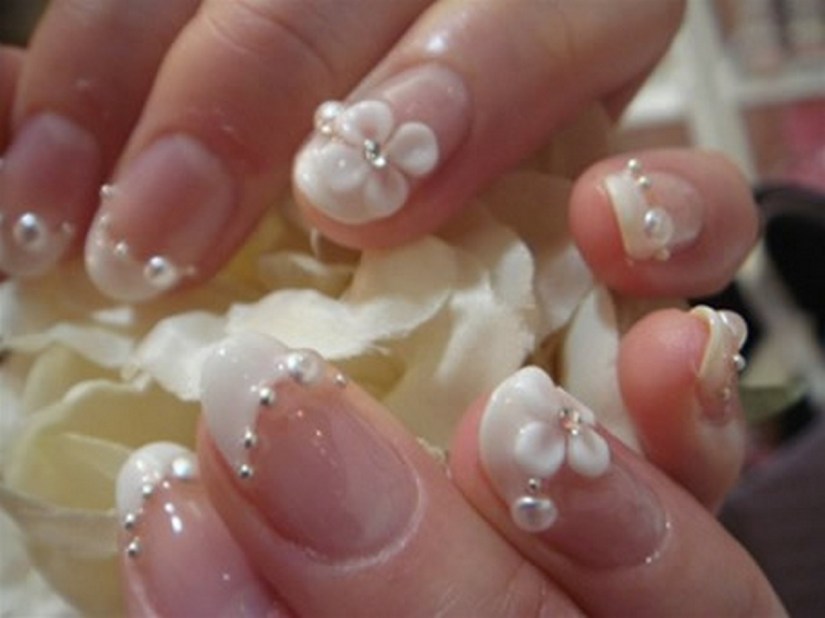 decorazione unghie 3d sposa