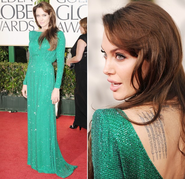 angelina jolie versace golden globe 2011