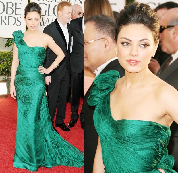 mila kunis in vera wang golden globes 2011