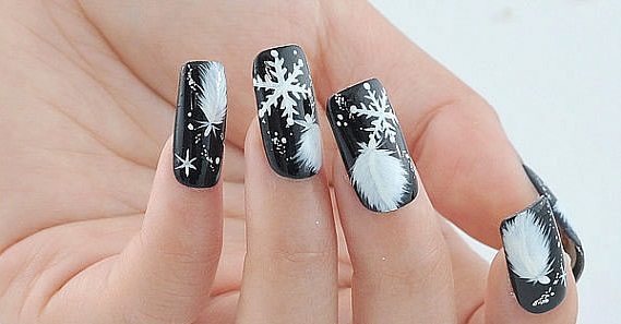 nail art fiocco di neve