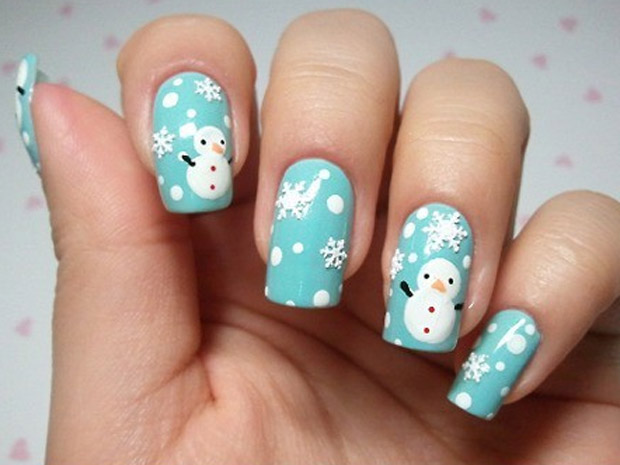 nail art puppazzino di neve