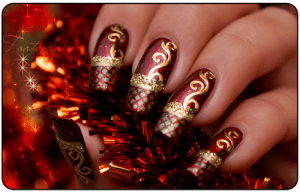 unghie dorate natale