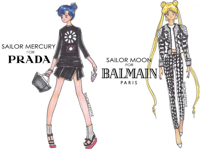 sailor-moon balmain e sailor mercury in prada