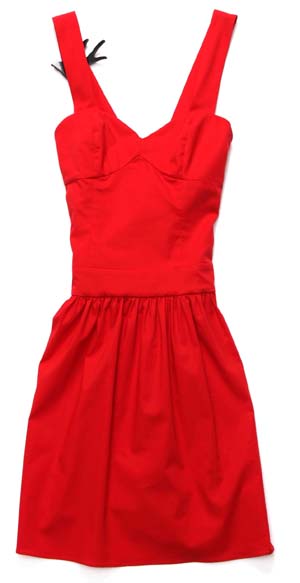 san valentino fiorucci abito rosso scollo a cuore