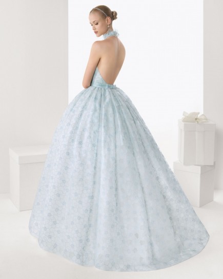 abito da sposa celeste
