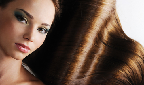 brunette long healthy female hair