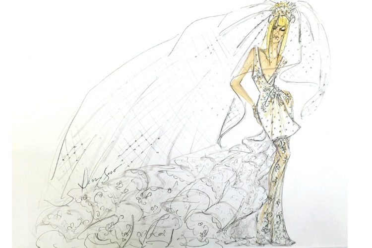dennis basso lady gaga weddin dress