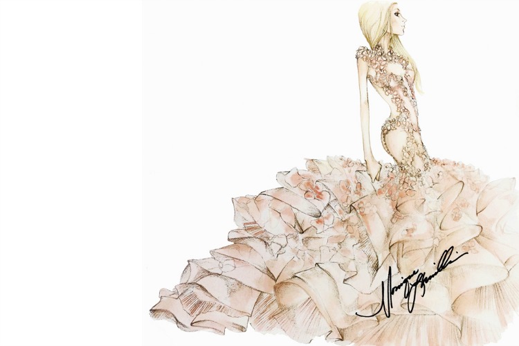 monique lhuillier abito sposa lady gaga